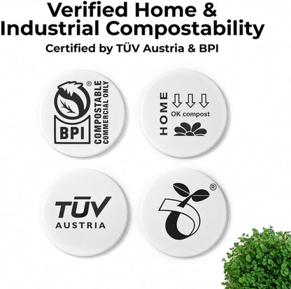 Compostable Trash Bags for Kitchen Compost Bins – 1.3 Gallon Small Compost Bags for Countertop Bin, Green Compostable Bags, BPI Certified ASTM D6400, Leak-Resistant Food Waste Bags (50 Count)