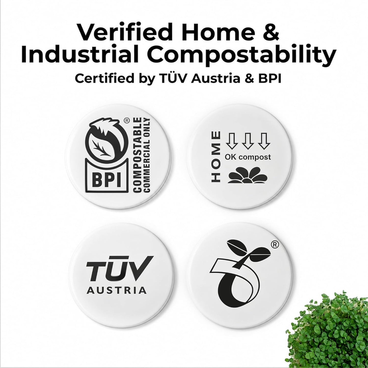 Compostable Trash Bags for Kitchen Compost Bins – 1.3 Gallon Small Compost Bags for Countertop Bin, Green Compostable Bags, BPI Certified ASTM D6400, Leak-Resistant Food Waste Bags (50 Count)