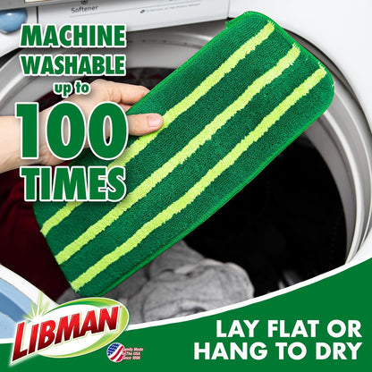 Libman Freedom Spray Mop Kit, Microfiber Wet Mops for Floor Cleaning, Hardwood, Laminate, Tile Cleaner, Household Tool, 24 Oz Solution Tank, Two Extra Replacement Refill Heads Included