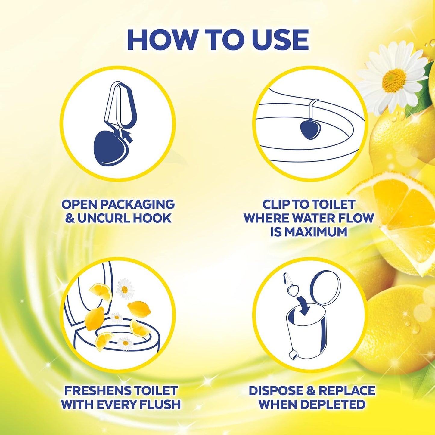 Automatic in-The-Bowl Toilet Cleaner, Cleans and Freshens Toilet Bowl, Lavender Fields Scent, 2ct
