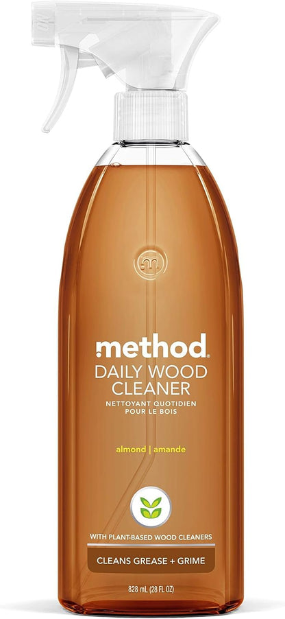 Daily Wood Cleaner, Almond, Cleans Shelves, Tables and Other Wooden Surfaces While Removing Dust & Grime, 28 oz Spray Bottles, (Pack of 1)