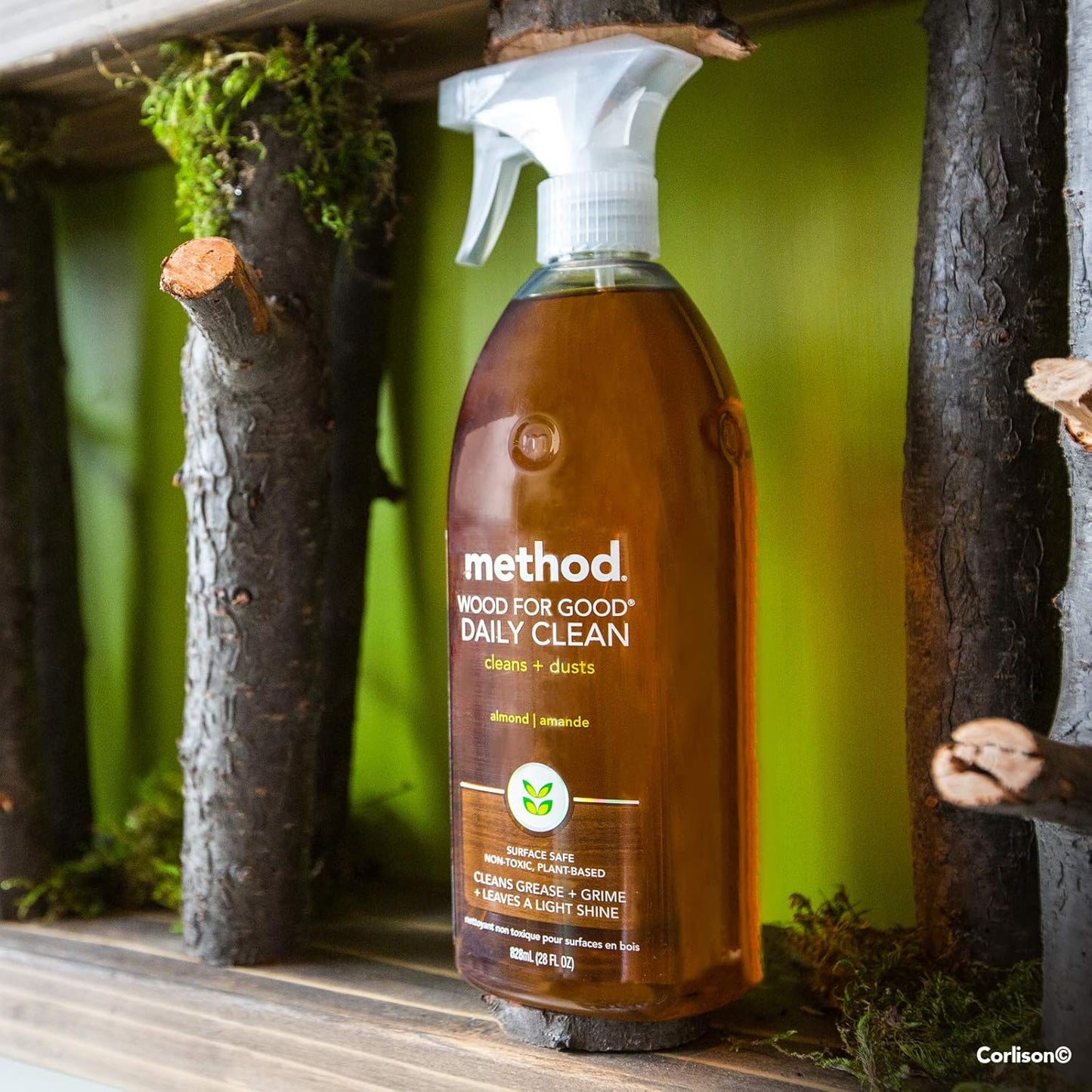 Daily Wood Cleaner, Almond, Cleans Shelves, Tables and Other Wooden Surfaces While Removing Dust & Grime, 28 oz Spray Bottles, (Pack of 1)